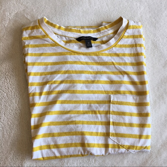 Banana republic yellow and white shirt! - Picture 2 of 3